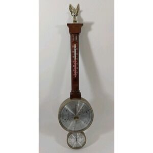Vintage Airguide Banjo Style Weather Station Thermometer‎ Hygrometer Barometer